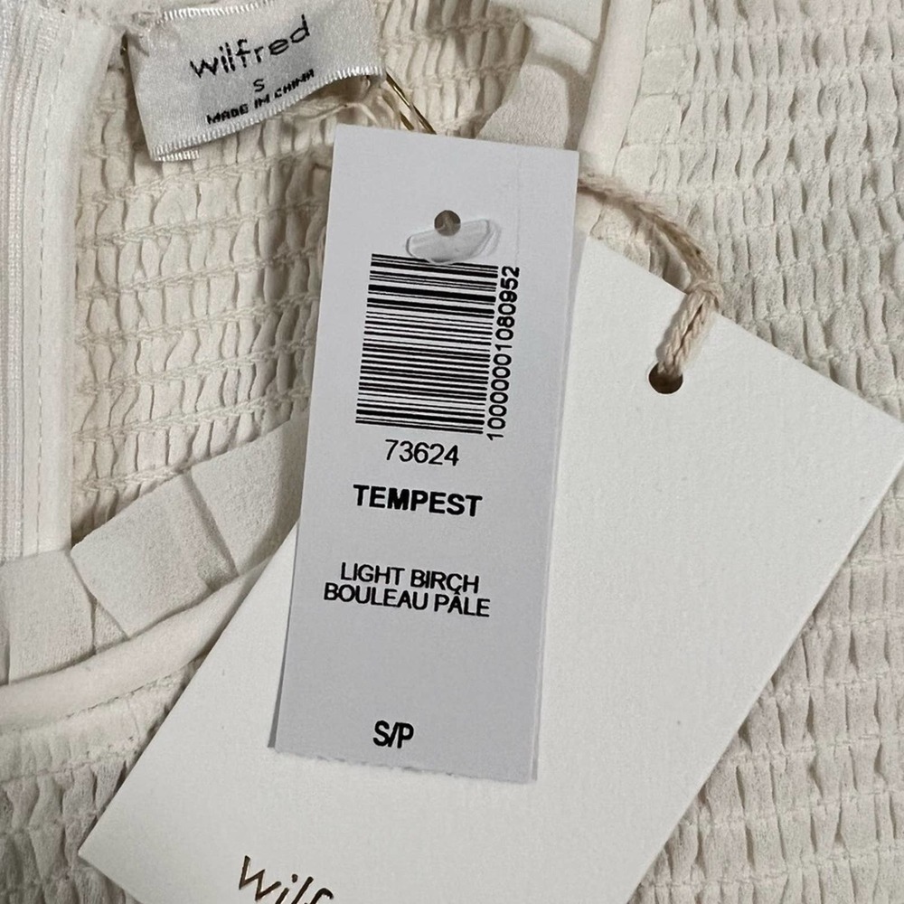 NEW  Wilfred tempest Smocked chiffon Blouse Sz S - Picture 9 of 10